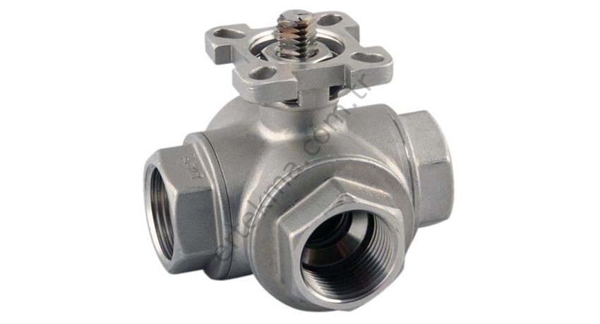 PN 16/40 Dişli Karbon Çelik 3 Yollu '' T - Tip '' Tam Geçişli