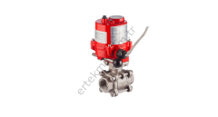 2/2 Yollu Elektrik Aktüatörlü 3 Parçalı Dişli Paslanmaz Çelik Küresel Vana