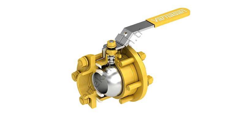 3 Parçalı Dişli Karbon Çelik Doğalgaz Küresel Vanalar